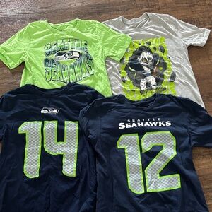NFL Kids Seattle Seahawks Football T-Shirt Set - Lime Green, Gray, Navy
